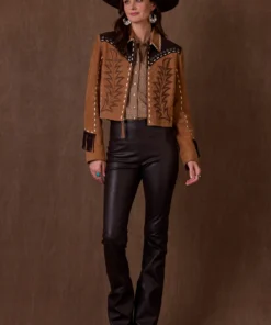 Rodeo Cowgirl Preston’s Chaps Brown Studded Jacket