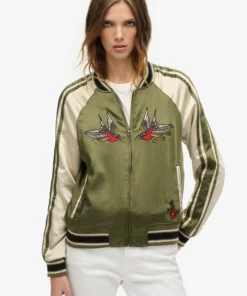 Superdry & Co IKAJAN EMBROIDERED - Bomber Jacket - olive night green