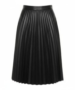 Shadow Pleat Leather Skirt