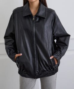 PU Jacket Black Leather for Women