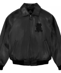 Men's Black Avirex Real Leather Bomber Jacket American Flight Leather Jacket