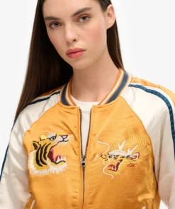 Superdry & Co IKAJAN EMBROIDERED - Bomber Jacket - golden ochre yellow