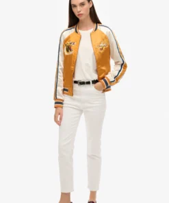 Superdry & Co IKAJAN EMBROIDERED - Bomber Jacket - golden ochre yellow