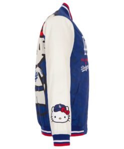 Men's Los Angeles Dodgers x Hello Kitty JH Design Royal Full-Zip Nylon Bomber Jacket