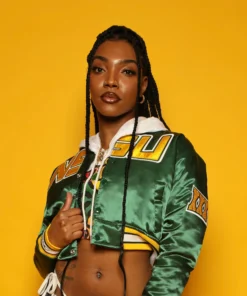 Norfolk State University Cropped Satin Jacket