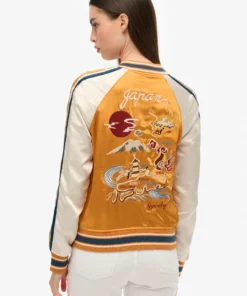 Superdry & Co IKAJAN EMBROIDERED - Bomber Jacket - golden ochre yellow