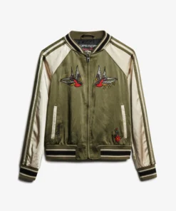 Superdry & Co IKAJAN EMBROIDERED - Bomber Jacket - olive night green