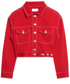 Womens Red Denim Jacket