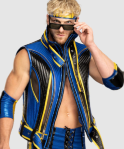 Logan Paul Wrestlemania 39 Blue Leather Vest