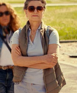 Liza Sadovy A Real Pain Brown Quilted Vest