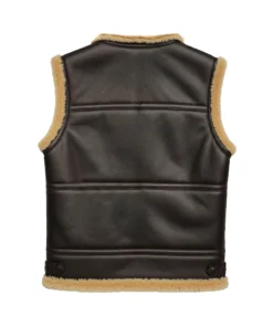 Italian Genuine Shearling Leather Vest With Soft Wool Lining