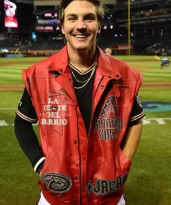 Jake McCarthy Arizona Diamondbacks Red Leather Vest