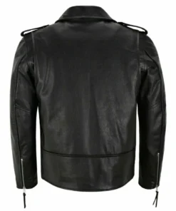 Mens Biker Black Leather Jacket