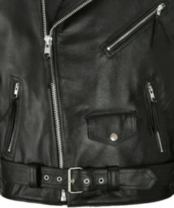Mens Biker Black Leather Jacket