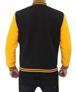 Mens Black and Yellow Bomber Jacket