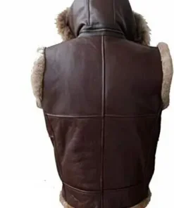 Men’s RAF B3 Leather Hooded Fur Vest