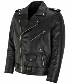 Mens Biker Black Leather Jacket