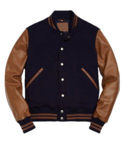 Men’s Blue & Brown Varsity Jacket