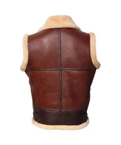Italian Genuine Shearling Leather Vest With Soft Wool Lining
