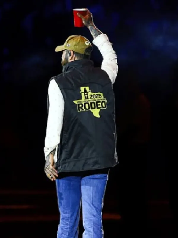 Rodeo Houston 2025 Post Malone Black Annual Vest Rodeo Houston 2025 Post Malone Black Annual Vest