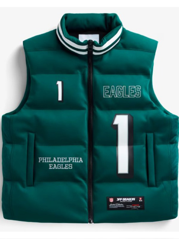 The View 2025 Sunny Hostin Green Eagles Puffer Vest The View 2025 Sunny Hostin Green Eagles Puffer Vest