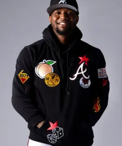 Atlanta Braves Uptown Threads Black Pullover Hoodie