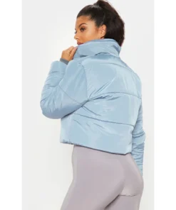 Blue Cropped Puffer Jacket