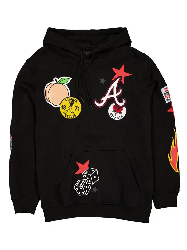 Atlanta Braves Uptown Threads Black Pullover Hoodie Atlanta Braves Uptown Threads Black Pullover Hoodie