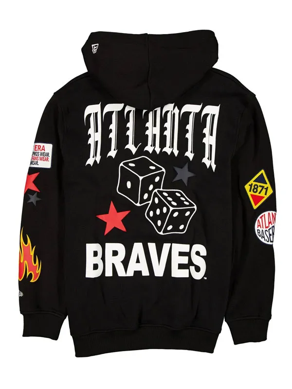 Atlanta Braves Uptown Threads Black Pullover Hoodie Atlanta Braves Uptown Threads Black Pullover Hoodie