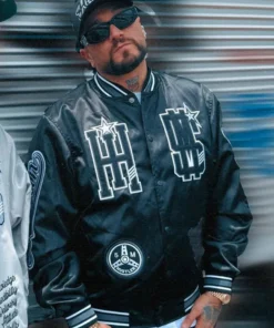 Guè Pequeno Italian Hustler Black Bomber Jacket
