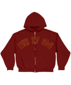 Billie Eilish Encore Maroon Hooded Jacket