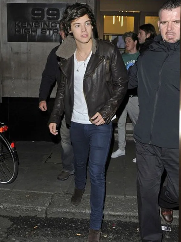 Harry Styles Shearling Biker Leather Jacket Harry Styles Shearling Biker Leather Jacket