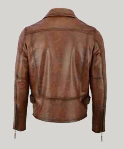 Mens Vintage Cowhide Biker Jacket