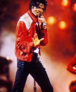 Michael Jackson Victory Tour Beat it Red Lame Jacket
