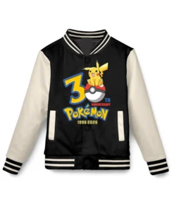 Pokemon 30th Anniversary Black Varsity Jacket