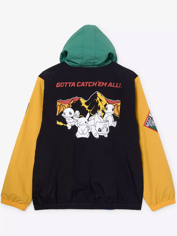 Pokémon Embroidered Patches Windbreaker Jacket Pokémon Embroidered Patches Windbreaker Jacket