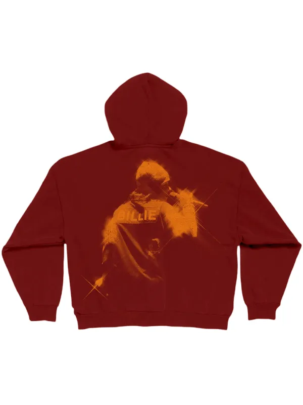 Billie Eilish Encore Maroon Hooded Jacket Billie Eilish Encore Maroon Hooded Jacket