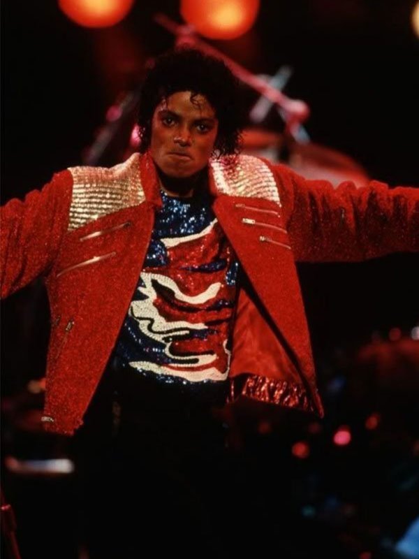 Michael Jackson Victory Tour Beat it Red Lame Jacket Michael Jackson Victory Tour Beat it Red Lame Jacket