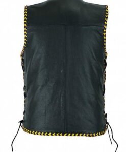 Buffalo Leather Motorcycle Club Yellow Ribbed Vest