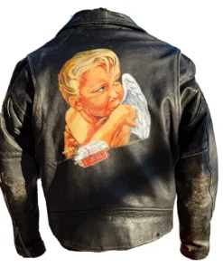Van Halen 1984 Custom Hand-Painted First Black Leather Biker Jacket