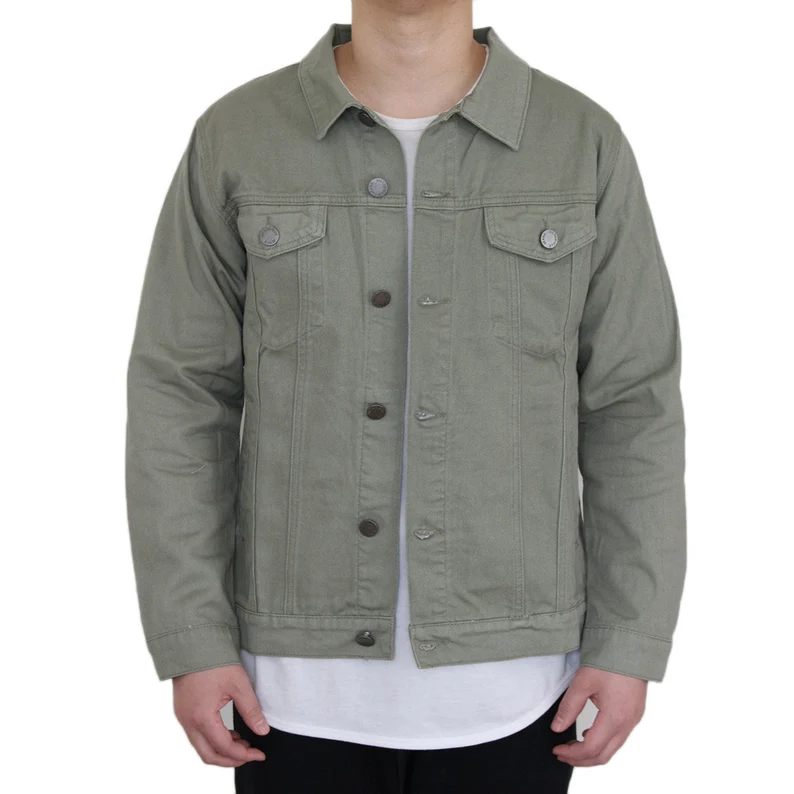 Men's Casual Green Denim Jacket Men's Casual Green Denim Jacket