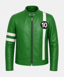 Men's Ben Green 10 Real Leather Jacket Tennyson Anime Outfit