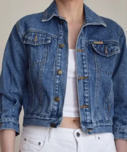Vintage 1990s kid's medium blue denim jacket
