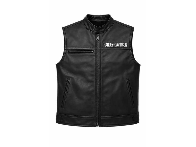 Harley-Davidson Men's Cowhide Leather Motorcycle Biker Vest Harley-Davidson Men's Cowhide Leather Motorcycle Biker Vest