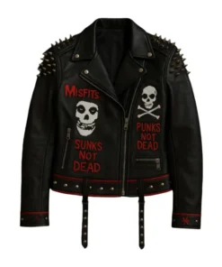 Custom Punk Rock Studded Leather Biker Jacket