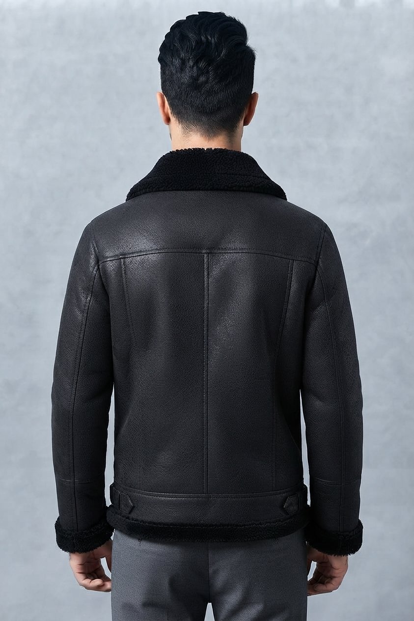 Men's Black Vegan Leather Biker Jacket Men's Black Vegan Leather Biker Jacket