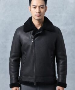 Men's Black Vegan Leather Biker Jacket