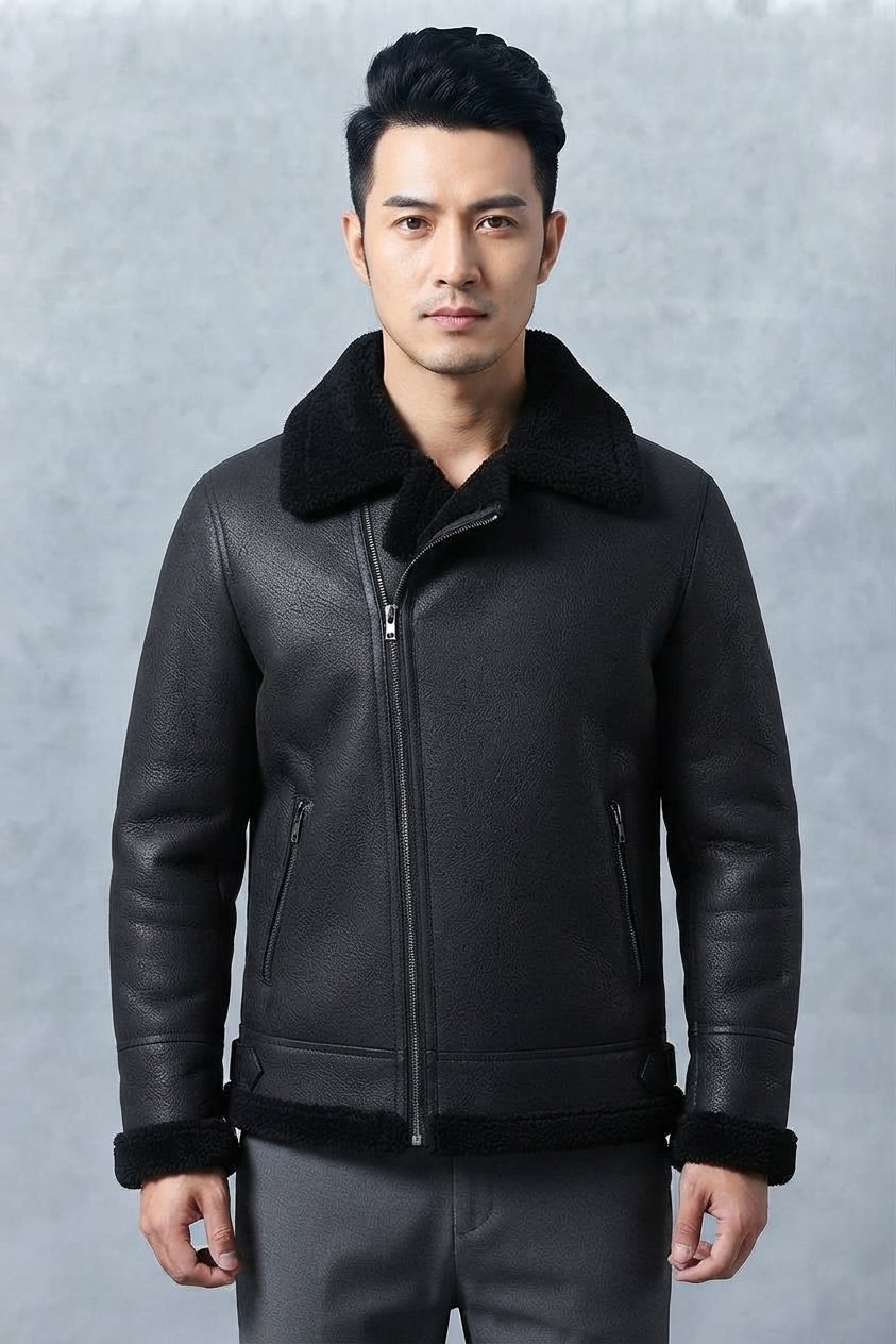Men's Black Vegan Leather Biker Jacket Men's Black Vegan Leather Biker Jacket