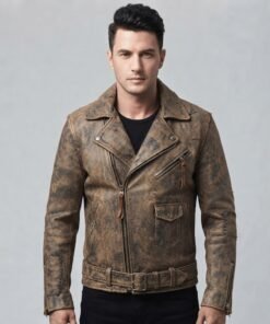 Men’s Brown Distressed Jacket Leather