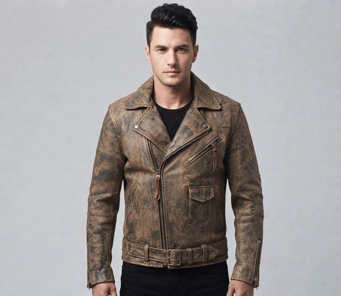 Men’s Brown Distressed Jacket Leather Men’s Brown Distressed Jacket Leather